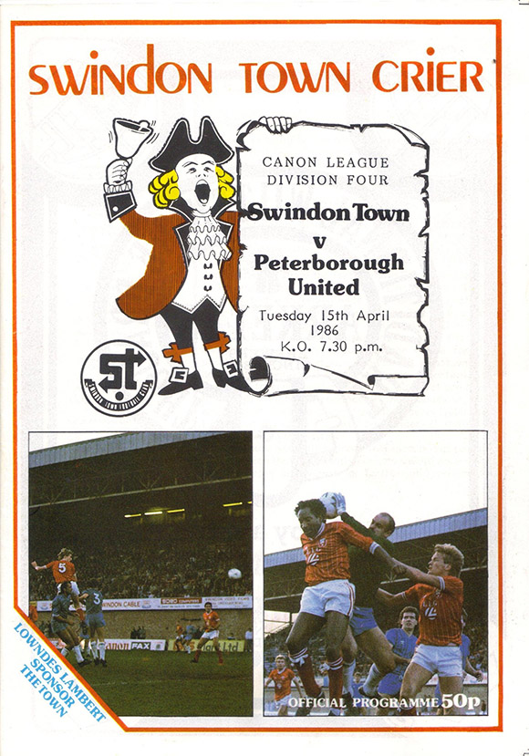 <b>Tuesday, April 15, 1986</b><br />vs. Peterborough United (Home)
